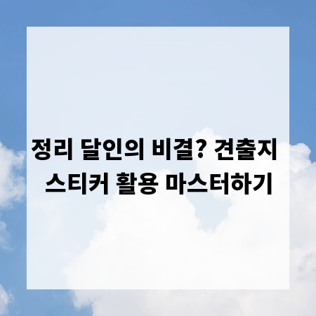 정리 달인의 비결? 견출지 스티커 활용 마스터하기