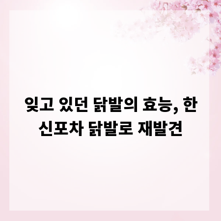 잊고 있던 닭발의 효능, 한신포차 닭발로 재발견