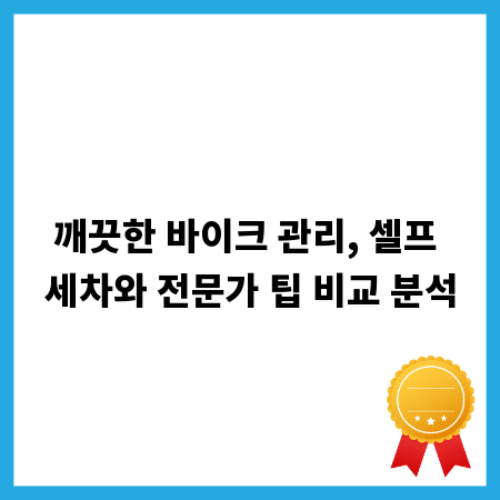 깨끗한 바이크 관리, 셀프 세차와 전문가 팁 비교 분석