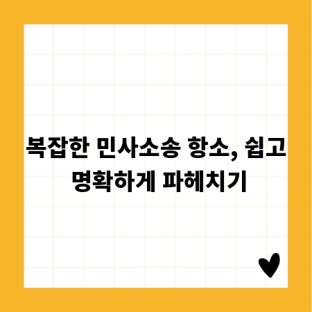 복잡한 민사소송 항소, 쉽고 명확하게 파헤치기