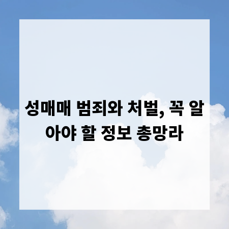 성매매 범죄와 처벌, 꼭 알아야 할 정보 총망라