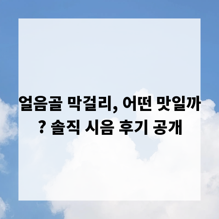 얼음골 막걸리, 어떤 맛일까? 솔직 시음 후기 공개