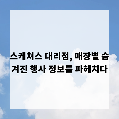 스케쳐스 대리점, 매장별 숨겨진 행사 정보를 파헤치다