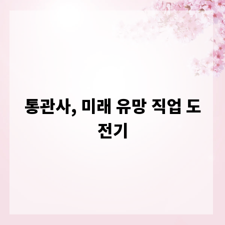 통관사, 미래 유망 직업 도전기