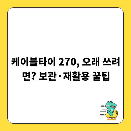 케이블타이 270, 오래 쓰려면? 보관&middot;재활용 꿀팁