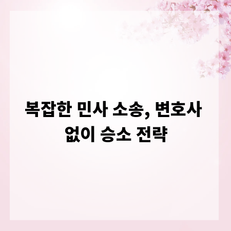 복잡한 민사 소송, 변호사 없이 승소 전략